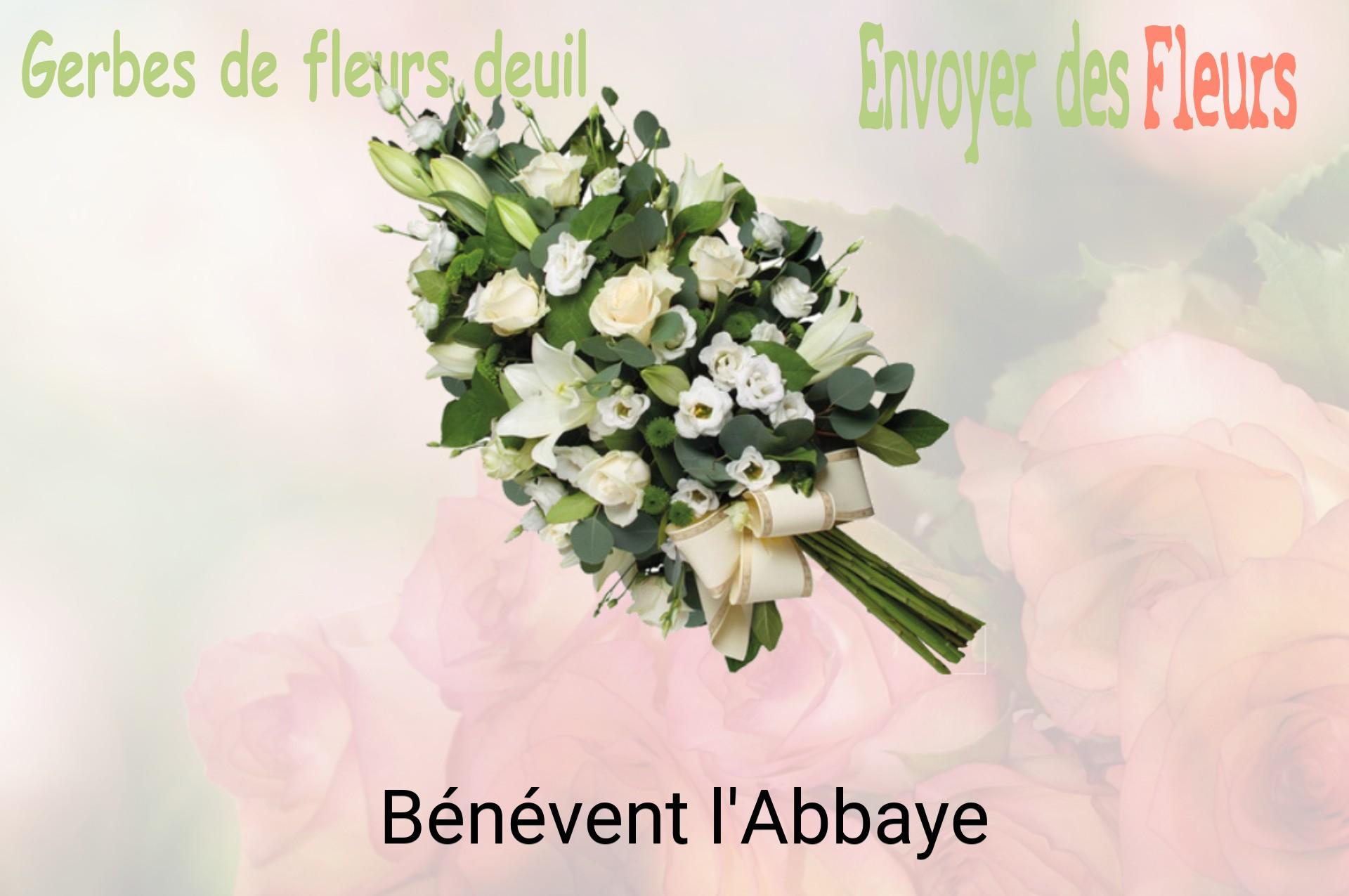 Gerbe de fleurs de deuil livrée à Bénévent-l'Abbaye